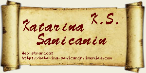 Katarina Saničanin vizit kartica